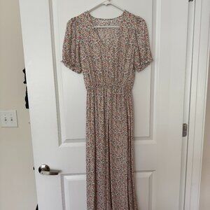 Reformation Floral Puff Sleeve Midi Dress XS